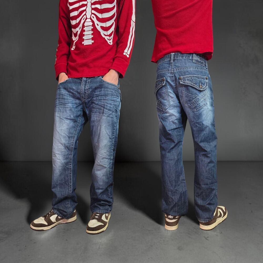 Baggy Y2K Bootcut Royal Premium Denim Jeans (36x30)